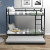 Bellemave® Twin Size Metal Bunk Bed with Trundle Bed - Bellemave